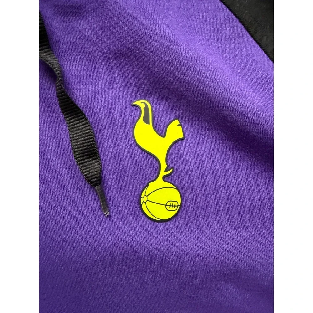 Nike Tottenham Hotspur Spurs Dri-FIT Hoodie Black Purple Volt Mens XL 1/4 Zip